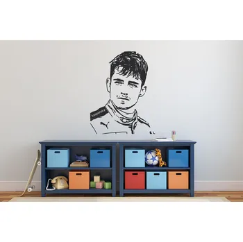 Samolepící dekorace Lepy.cz Samolepka na zeď F1 - Charles Leclerc Velikost (šířka x výška): 90x114cm, Barevná varianta: Světle zelená