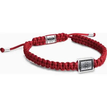 Náramek Korbička Šperky Náramek Summer 022 - Černé diamanty, látka červená