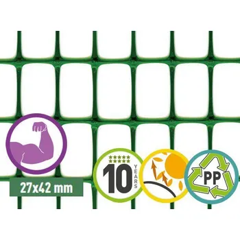 TENAX Plastové pletivo 1,5 x 10 odolný plot RANCH (30 x 45 mm)