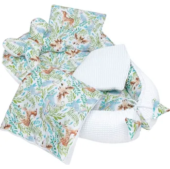 Hnízdečko pro miminko Sleepgadgets Hnízdečko pro miminka BEST 5v1 - bílé - vzor lesík