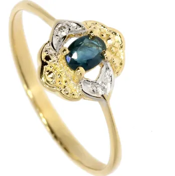 Prsten Zlatnictví Helios Zlatý prsten s modrým zirkonem B26570