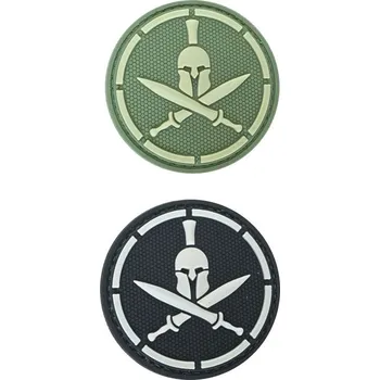 Nášivka PVC nášivka Spartan helmet, černá