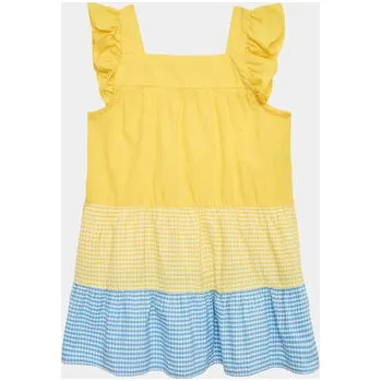 Dámské šaty United Colors Of Benetton Každodenní šaty 4EW7GV00U Žlutá Regular Fit 82