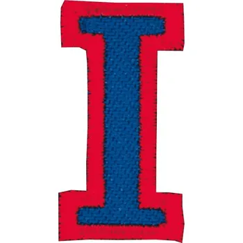 Nažehlovací vyšívané písmenko I - modré, výška 3 cm