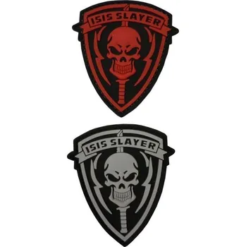 Nášivka PVC nášivka ISIS SLAYER, Punisher červená