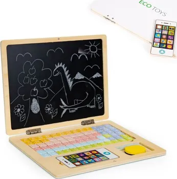 EcoToys Magnetická vzdělávací tabule laptop písmena a čísla