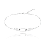 MINET Stříbrný řetízek na kotník v italském stylu se zirkony
