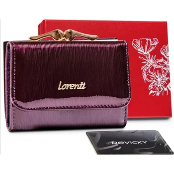 Malá dámská kožená lakovaná peněženka Lorenti fialová (Dámská peněženka )