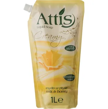 Mýdlo Gold Drop, Polsko Attis tekuté mýdlo 1000 ml náhradní náplň Milk and Honey