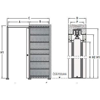 Stavební pouzdro ECLISSE ČR ECLISSE stavební pouzdro JEDNOKŘÍDLÉ do zdiva 700 mm