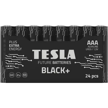 Článková baterie TESLA BLACK+ AAA (LR03) 24ks Baterie, alkalická, 1,5V, AAA, LR03, 24ks, fólie 14032410