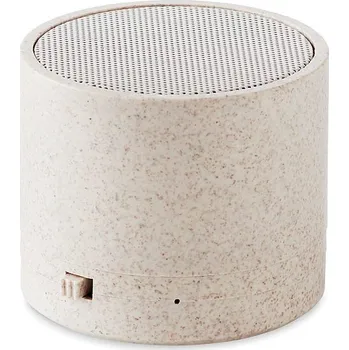 Bluetooth reproduktor ROUND BASS+ - BT reproduktor, sláma/ABS , béžová