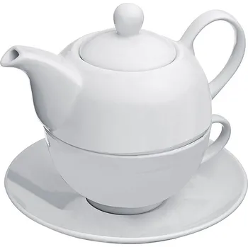 Čajová souprava Čajník s šálkem, bílá