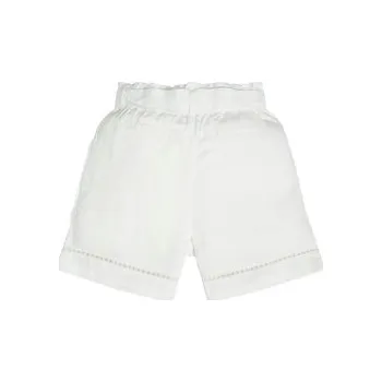 Dámské oblečení Guess Šortky z materiálu J3GD03 WE8R0 Bílá Relaxed Fit 16Y