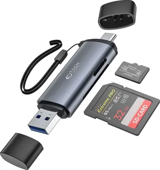 Čtečka paměťových karet Tech Protect Ultraboost čtečka karet SD/Micro SD šedá