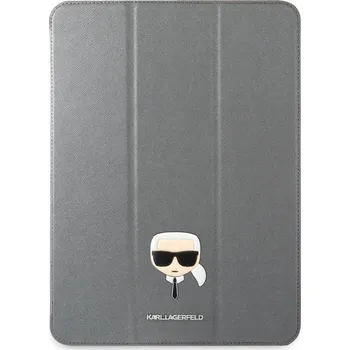 Pouzdro na tablet Karl Lagerfeld Head Saffiano Pouzdro pro iPad Pro 12.9 (2021/2022) stříbrná