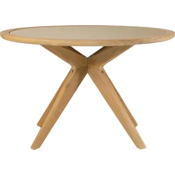 Jídelní stůl Kulatý dřevěný jídelní stůl Kave Home Julieta 120 cm s deskou z polycementu