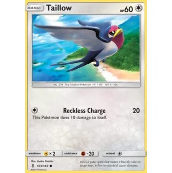 Sběratelská karetní hra Pokémon GRI 103/145 Taillow - Guardians Rising Stav: Excellent, Verze: REVERSE HOLO