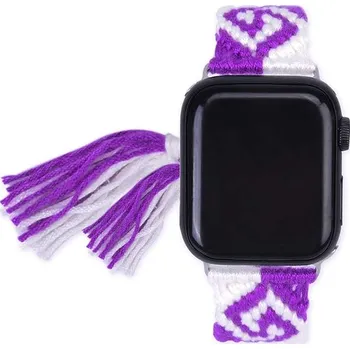Příslušenství k chytrým hodinkám Pletený řemínek na Apple watch 38/40/41 Fialová