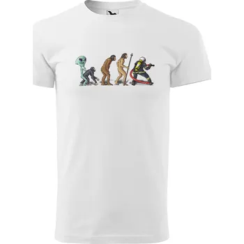 Tričko Evoluce – hasiči (pánské) (Velikost: 4XL, Barva trička: Bílá)