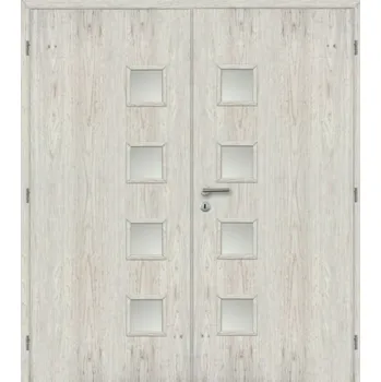 Interiérové dveře Interiérové dveře folie DOORNITE 125 cm GIGA sklo dvoukřídlé