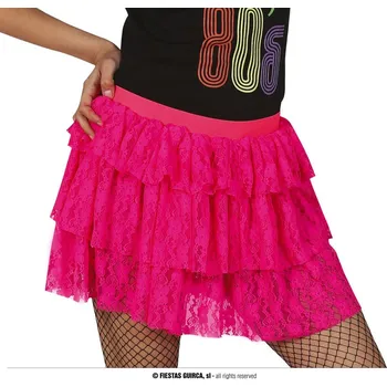 Karnevalový doplněk Guirca Neonově růžová sukně 80-tá léta