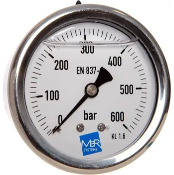 Měřič tělesných funkcí manometr MI63G/277/1,6 0/600bar G1/4B zadní přip. + glycerinové plnění