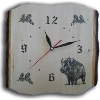 Hodiny E-myslivost Myslivecké hodiny Divočák - deska s kůrou