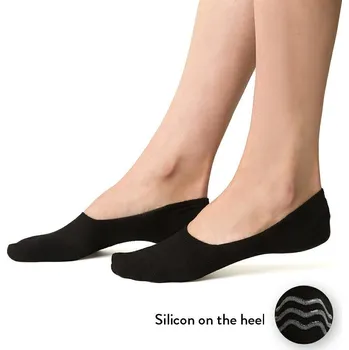 Dámské ponožky Černé dámské krátké ponožky z bavlny Art.058 DJ006, BLACK Velikost: 35/37