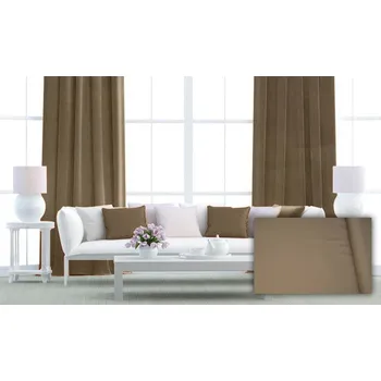 Závěs Bydlimekrasne.cz Hotový závěs s řasící páskou 100% blackout 135x150 cm hnědý