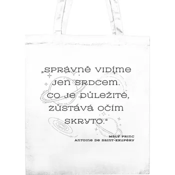 Nákupní taška Nákupní taška unisex s potiskem Malý princ, správně vidíme jen srdcem