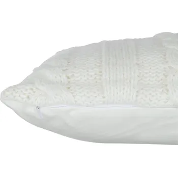 Dekorativní polštářek Bílý pletený polštář s výplní Twist - 45*10*45cm