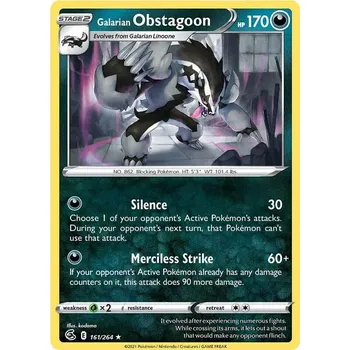 Sběratelská karetní hra Galarian Obstagoon 161/264 - Fusion Strike Typ karty: Holo