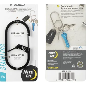 Nite Ize G-series nerezová dvoukomorová karabina - černá Velikost: Velikost 1