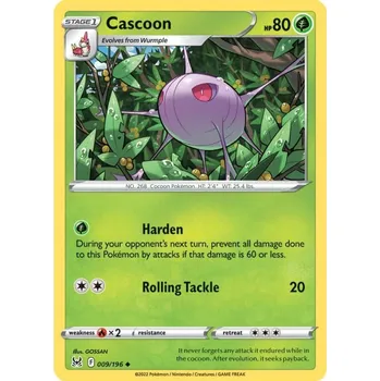 Sběratelská karetní hra Pokémon karta Cascoon 009/196 - Lost Origin