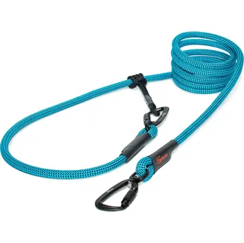 Vodítko pro psa Tamer Lanové vodítko EASYLONG TWIST | Velký pes | Tyrkys s černým prošitím - 048 Délka: 2 m
