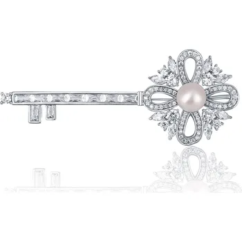 Brož JwL Luxury Pearls Překrásná brož s perlou 2v1 ve tvaru klíče JL0663 + 2 měsíce na vrácení zboží