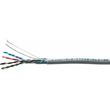 Síťový kabel FTP kabel LYNX REELEX AIR, Cat5E, drát, PVC, Eca, šedý, 305m LYNX-SLD-FTP5E-RLX-GR
