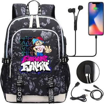 Školní batoh Multifunkční batoh pro studenty s USB nabíjením - 022