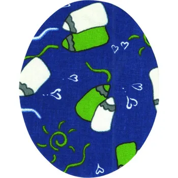 Nažehlovací záplaty oválky s potiskem - tužky modré