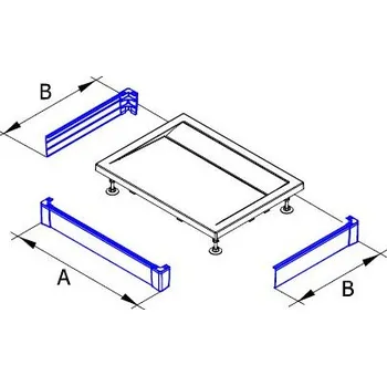 Sprchová vanička PWI - hliníkový panel k obdélníkové vaničce 70x90, montáž ke stěně (U-panel) PWIU7009070