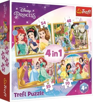 Puzzle Trefl Disney princezny Šťastný den 4v1 35/48/54/70 dílků