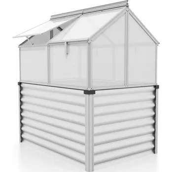 Skleník Zahradní pařeniště z hliníku - stříbrné 122x83 (Zahradní pařeniště s hliníkovým rámem)