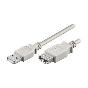 Datový kabel USB prodlužovací kabel (2.0), USB A samec - USB A samice, 5m, šedý