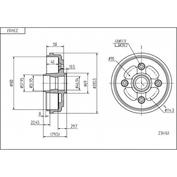 Brzdový kotouč Brzdový buben zadní Matiz 0.8 98-1.0 03-/180/ 96316636 HART