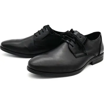 Pánské polobotky Pánské kožené polobotky 11614 RIEKER černá Barva: black, Velikost: 44