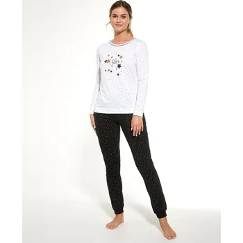 Dámské noční prádlo Pyžamo dámské Cornette 302 Star bíločerné Barva: bílo černá, Velikost: L