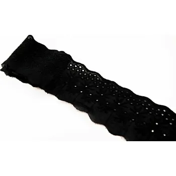 Krajka Bavlněná Madeira - černá - šířka 6,5 cm