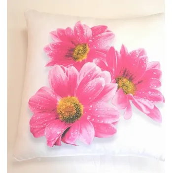 Povlak na dekorativní polštářek 3D povláček na polštářek APEX - Gerbera - Povláček na polštářek