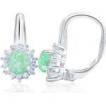 Beneto Stříbrné náušnice se syntetickými opály a čirými krystaly AGUC1206 + 2 měsíce na vrácení zboží